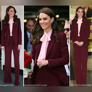 Roland Mouret Burgundy Color Pants ASO Kate Middleton